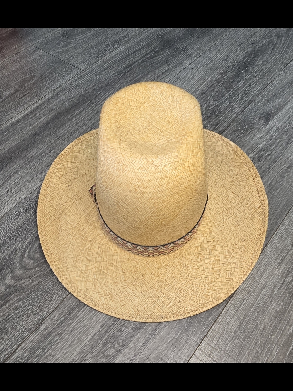 Vintage American Hat Co Straw Cowboy Hat 7 3/8 Houston Texas Western